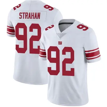 Men's Mitchell & Ness Michael Strahan White New York Giants Super Bowl XLII Authentic Throwback Retired Player Jersey